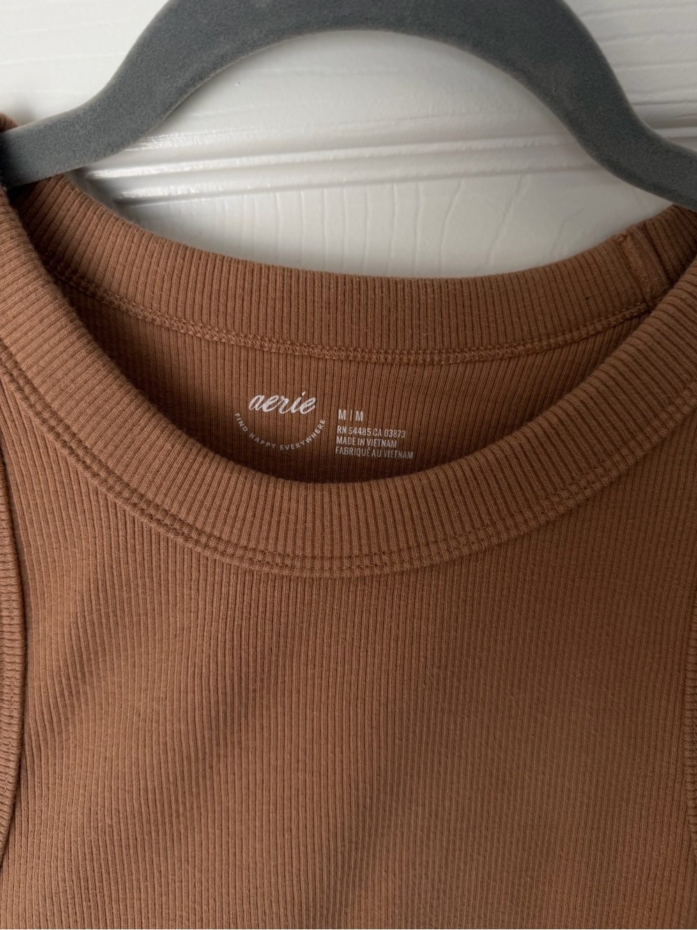 aerie Ribbed Sleeveless Tank in Cocoa